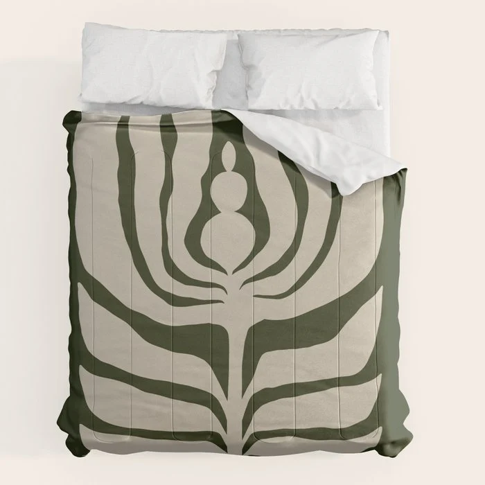 Night Bloom - Green Comforter