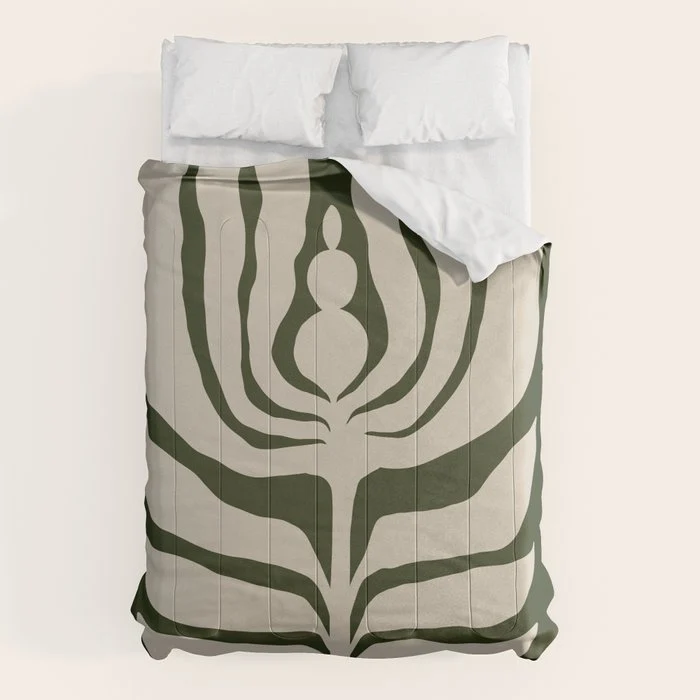 Night Bloom - Green Comforter