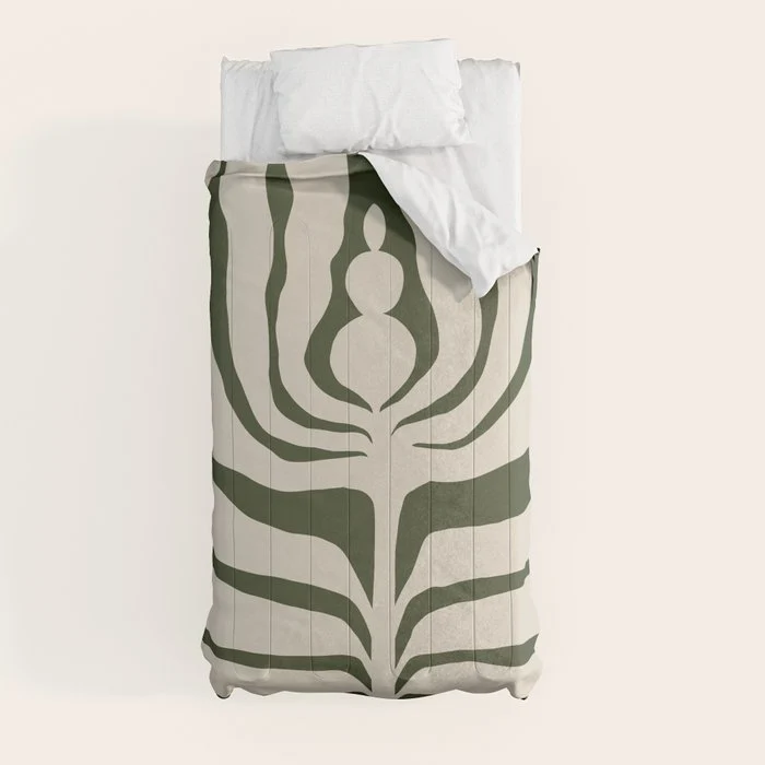 Night Bloom - Green Comforter