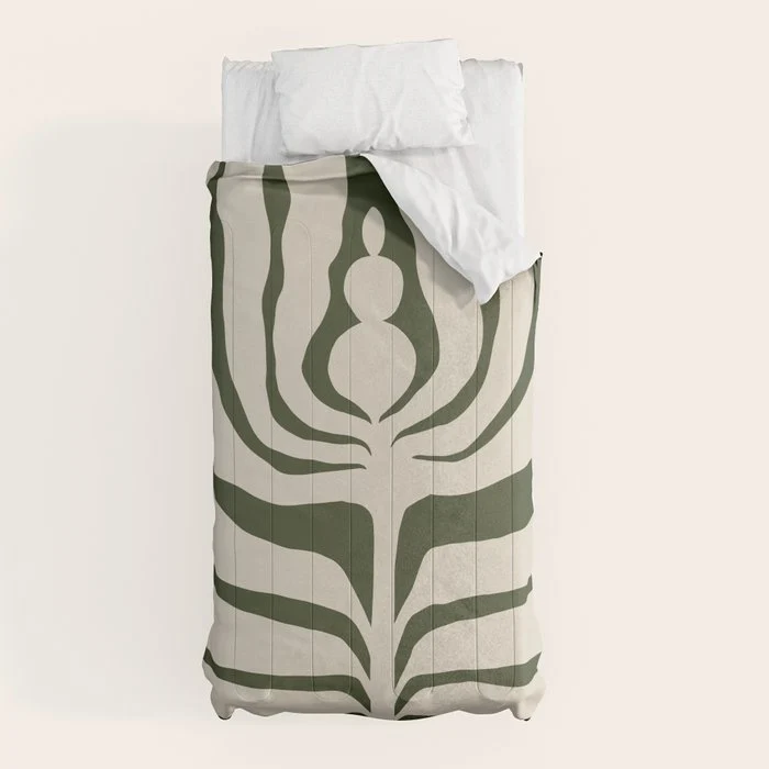 Night Bloom - Green Comforter