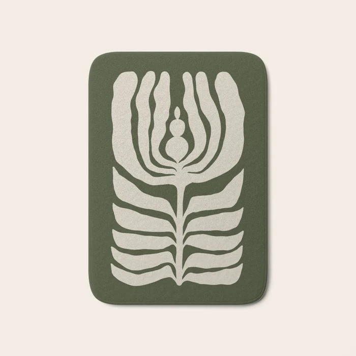 Night Bloom - Green Bath Mat