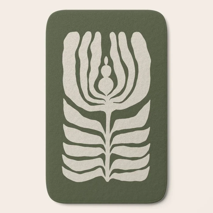 Night Bloom - Green Bath Mat