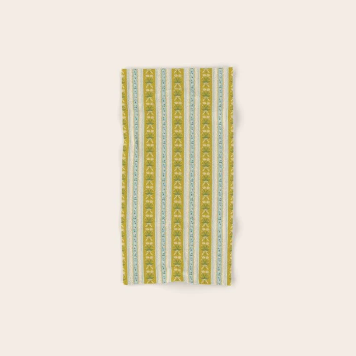 Vintage rose flower bouquet stripe art pattern Bath Towel