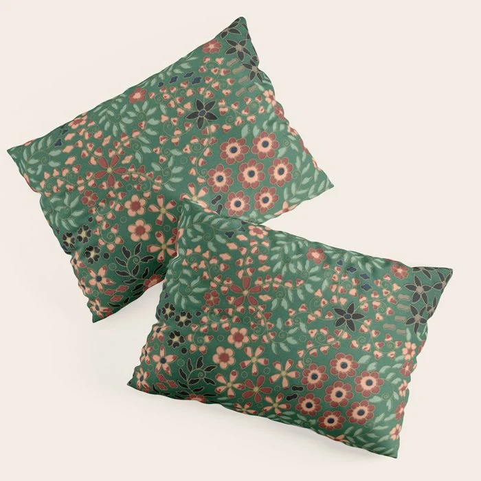 Japanese floral print pattern Pillow Sham