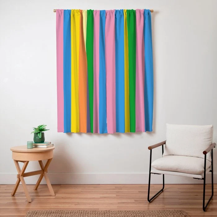 Fun Stripes Colorful Vertical Pattern Window Curtain
