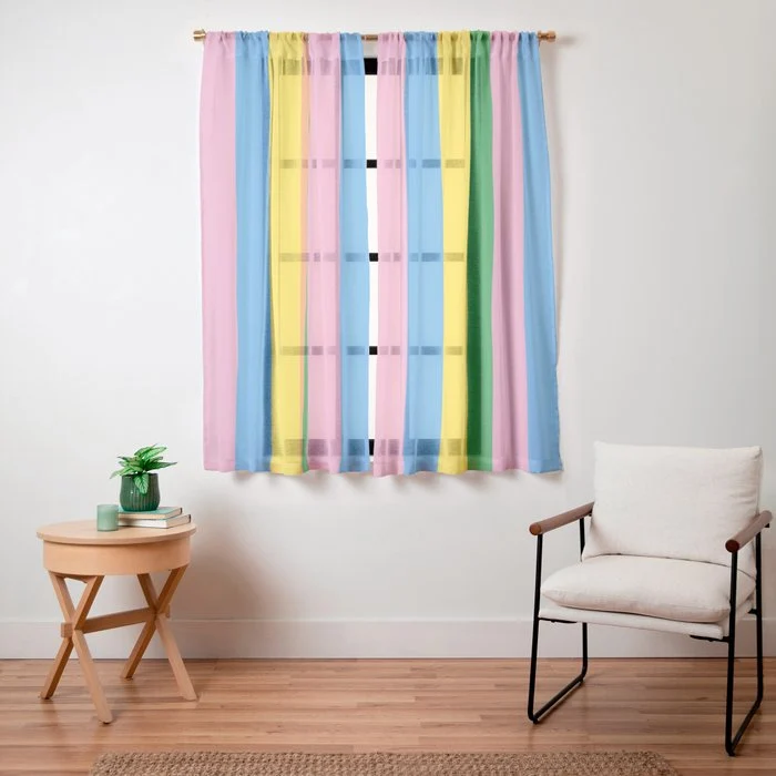 Fun Stripes Colorful Vertical Pattern Window Curtain