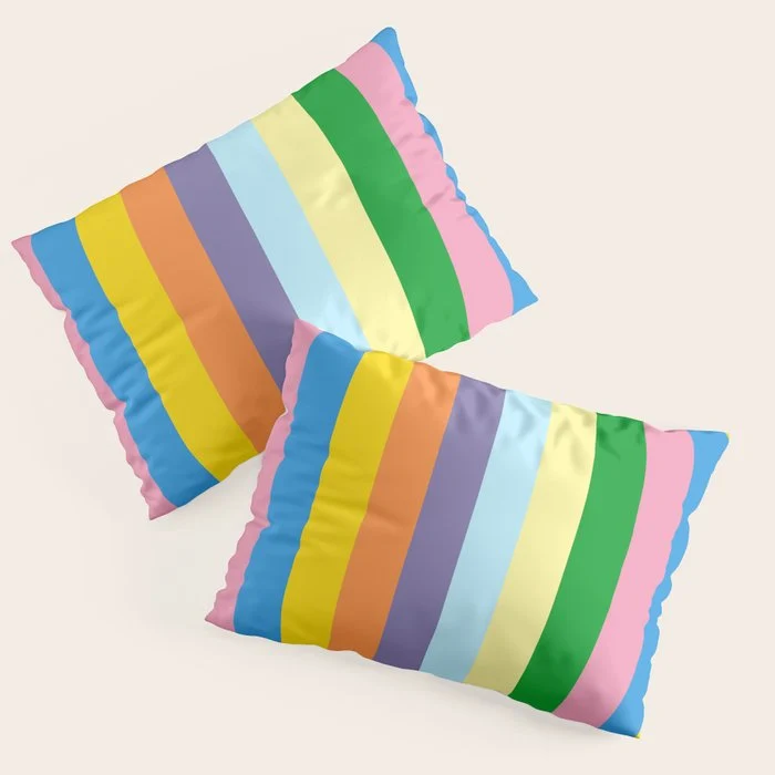 Fun Stripes Colorful Vertical Pattern Pillow Sham