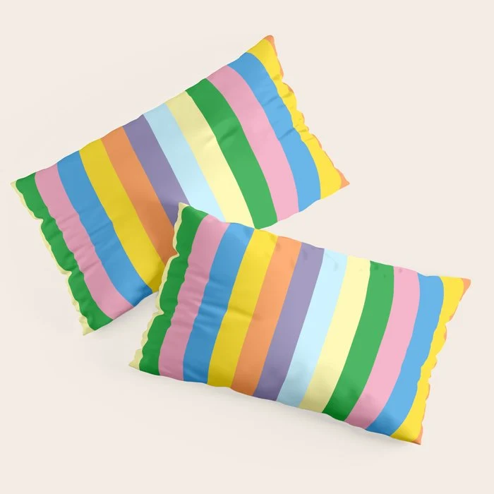 Fun Stripes Colorful Vertical Pattern Pillow Sham