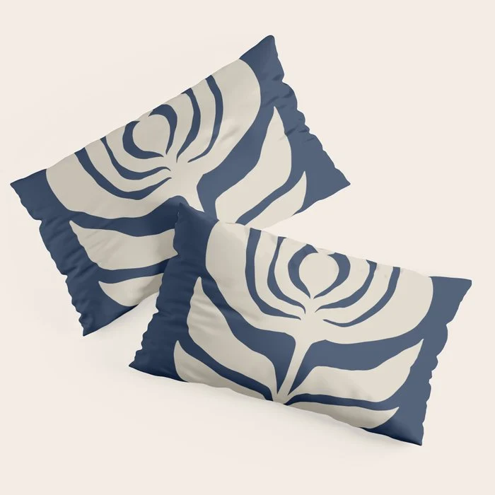 Night Bloom - Blue Pillow Sham