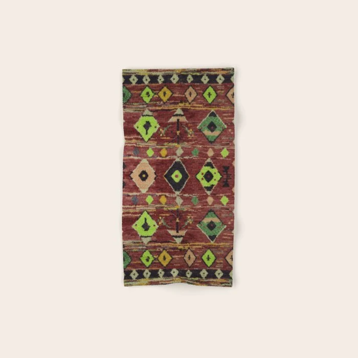 Moroccan Sunset Bohemian Geometric Pattern Bath Towel