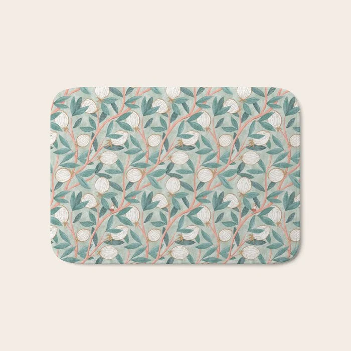 Whimsical Fruit with little girl Bath Mat