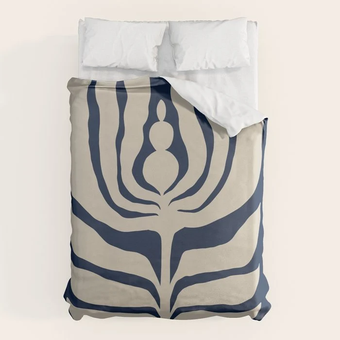 Night Bloom - Blue Duvet Cover