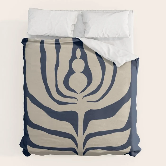 Night Bloom - Blue Duvet Cover