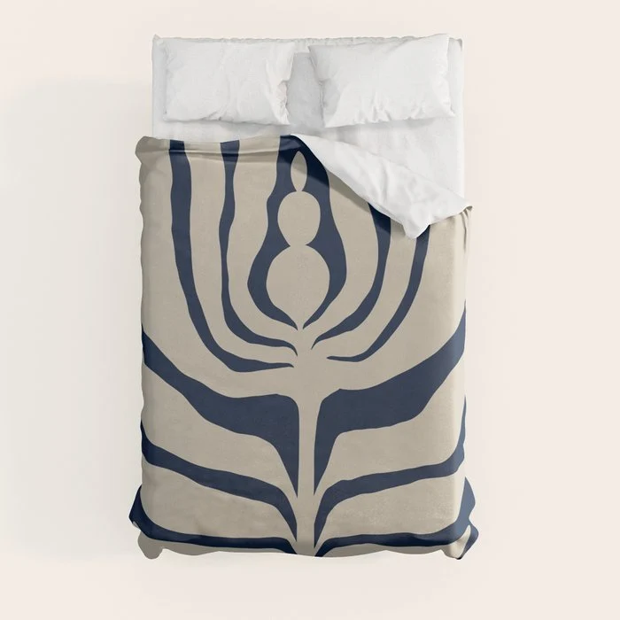 Night Bloom - Blue Duvet Cover