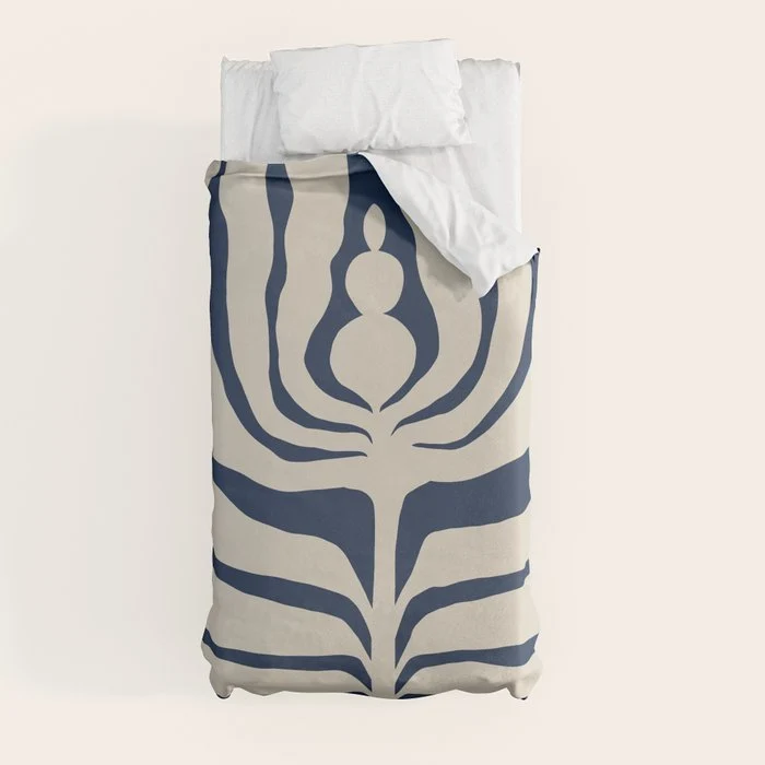 Night Bloom - Blue Duvet Cover