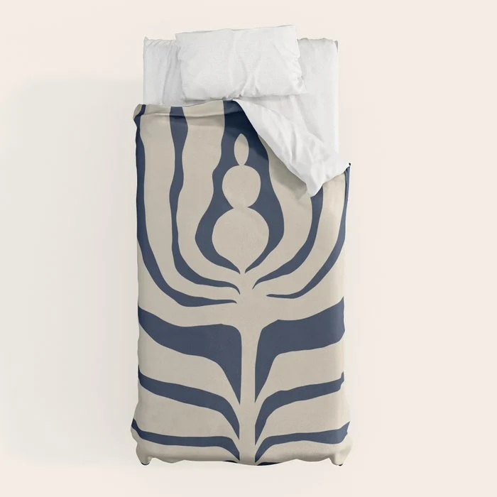 Night Bloom - Blue Duvet Cover