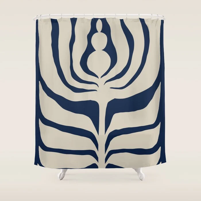 Night Bloom - Blue Shower Curtain