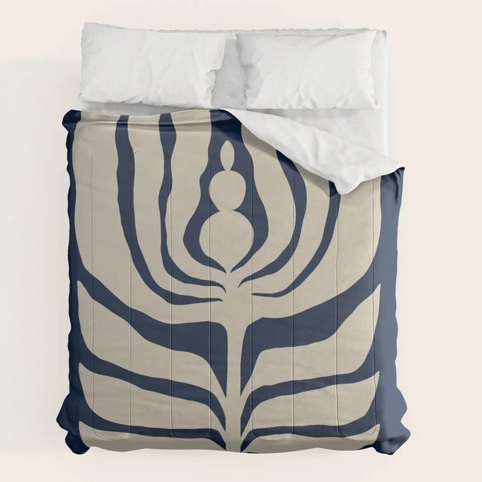 Night Bloom - Blue Comforter