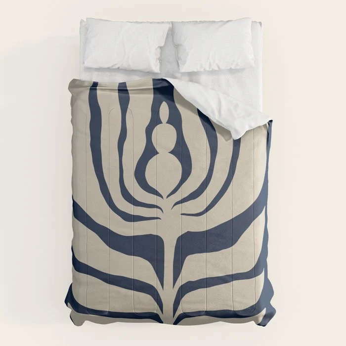 Night Bloom - Blue Comforter