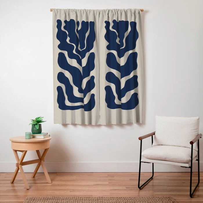 Day Bloom - Blue Window Curtain