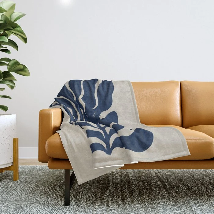 Day Bloom - Blue Throw Blanket