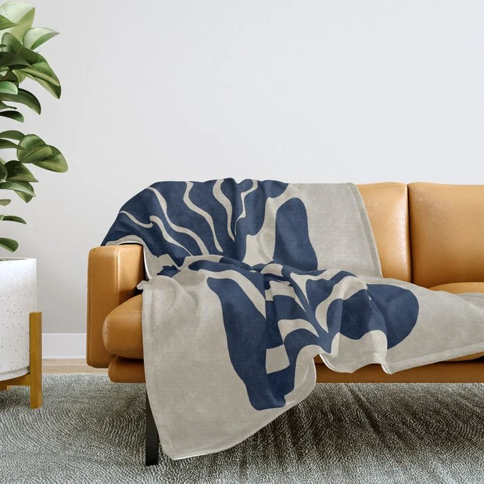 Day Bloom - Blue Throw Blanket