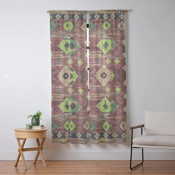Moroccan Sunset Bohemian Geometric Pattern Window Curtain