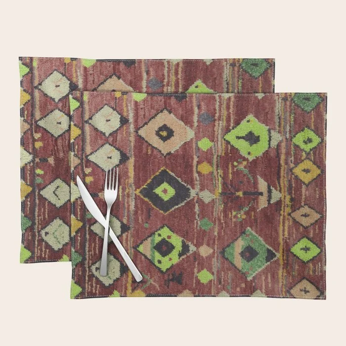 Moroccan Sunset Bohemian Geometric Pattern Placemat