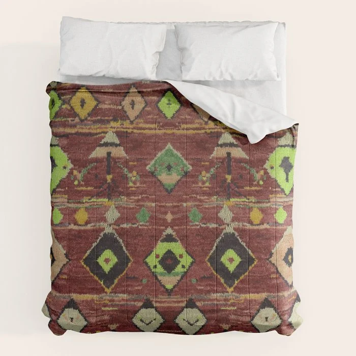 Moroccan Sunset Bohemian Geometric Pattern Comforter