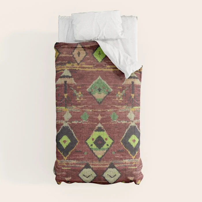 Moroccan Sunset Bohemian Geometric Pattern Comforter
