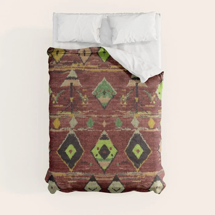 Moroccan Sunset Bohemian Geometric Pattern Comforter