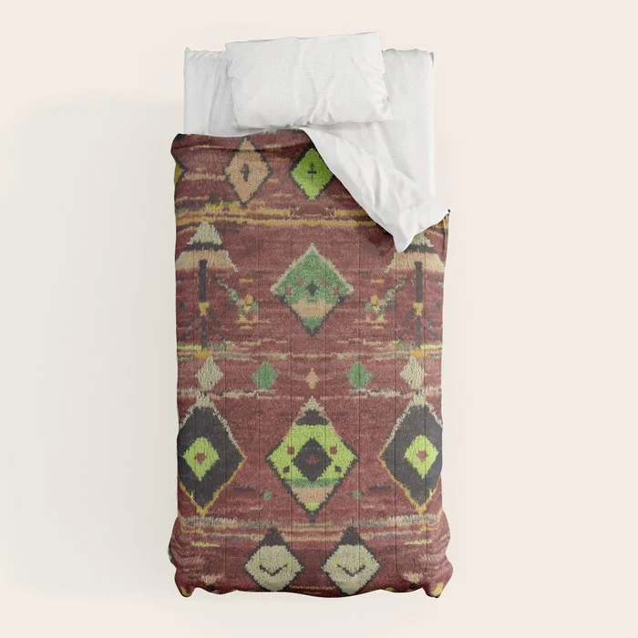 Moroccan Sunset Bohemian Geometric Pattern Comforter
