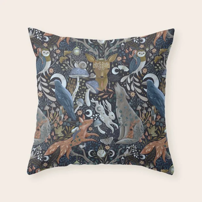 Whimsical Gothic Throw Pillow