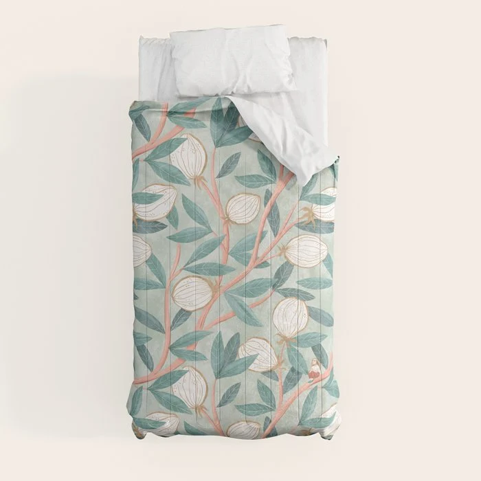 Whimsical Fruit with little girl Comforter