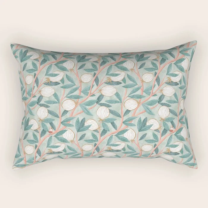Whimsical Fruit with little girl Rectangular Pillow